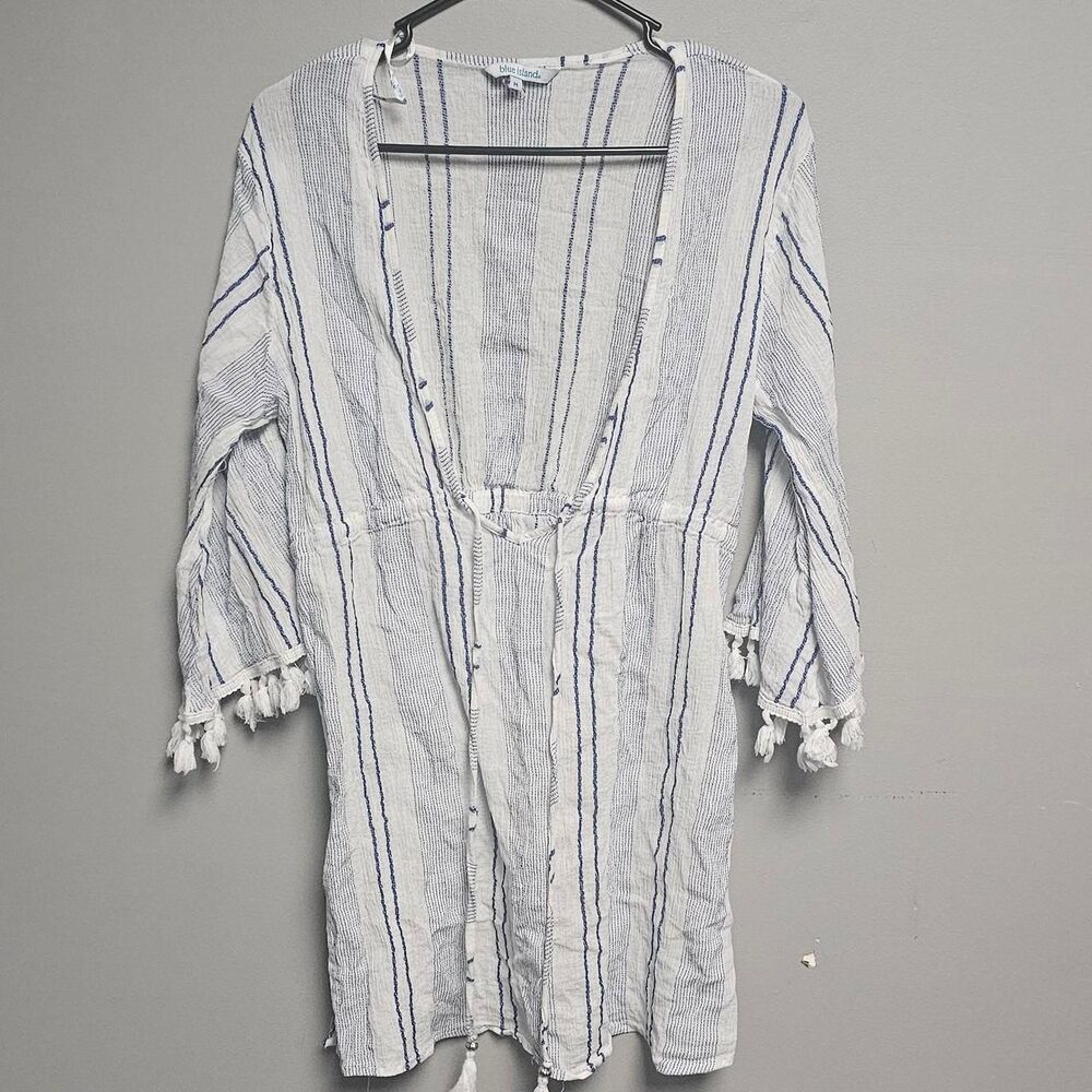 Stone-island Men's White and Blue Cover-ups